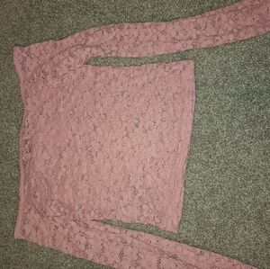 Pink edikted crop form fitting shirt